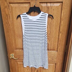 Amazon Essentials Black and White Striped Midi Dress